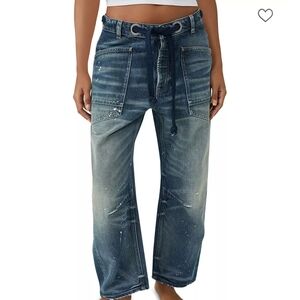 Free People Moxie Barrel Jeans In Timeless Blue NWT Size 29